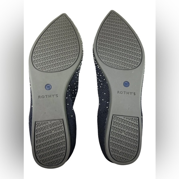 Rothy's Retired Slate Twilight Metallic The Point Flats Pointed Toe W 9.5 - Picture 9 of 11